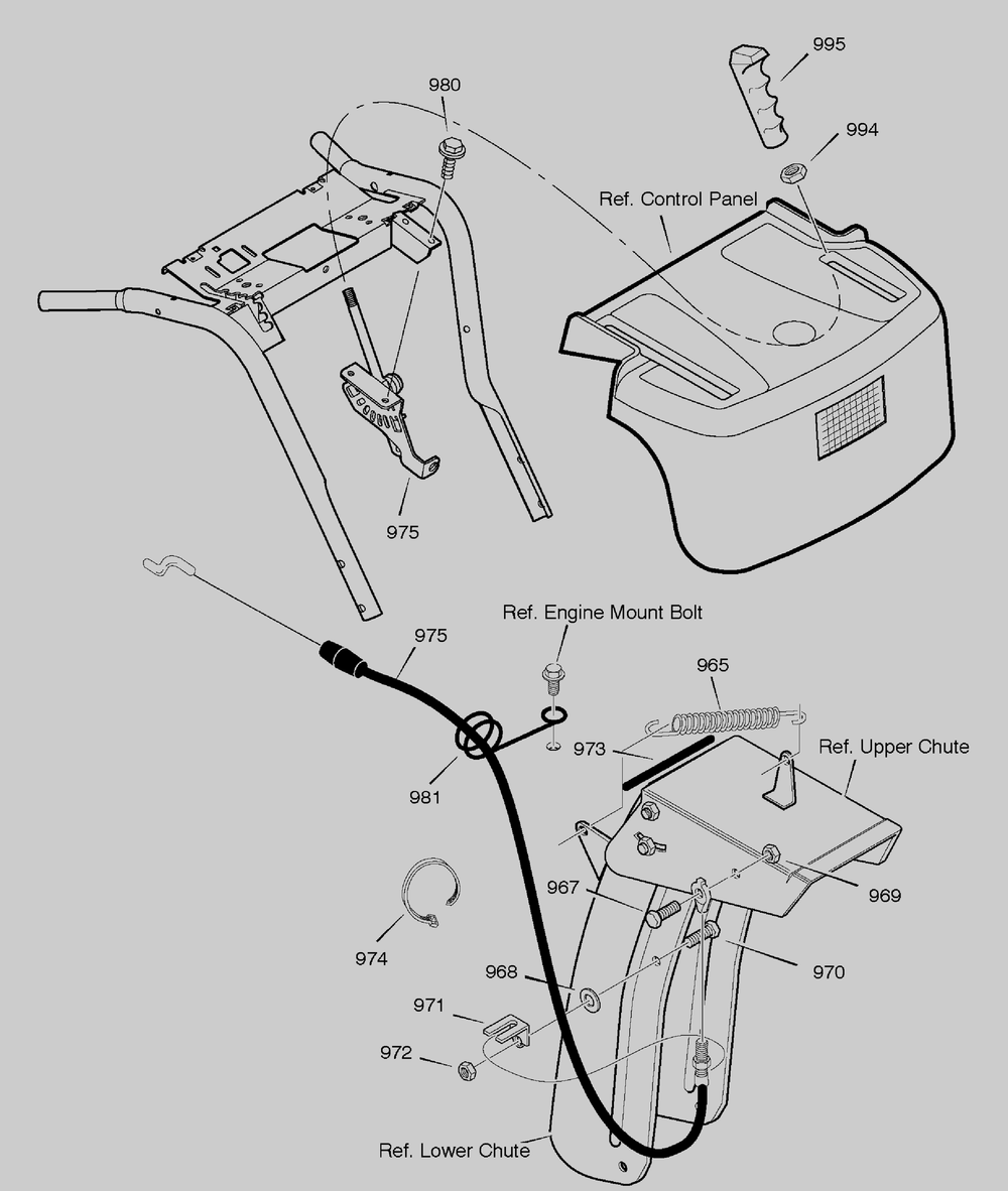 Remote Control Diagram and Parts List for 628102X16A 2005 Briggs and Stratton Snow Blower